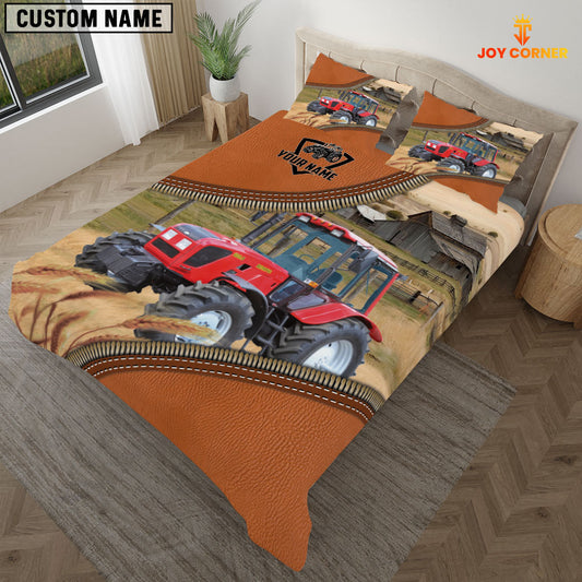 Joy Corners Red Tractor On The Farm Customized Name 3D Bedding Set