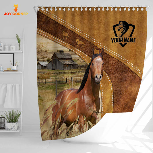 Joycorners Custom Name Horse Pattern Shower Curtain