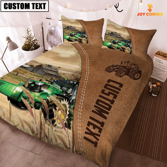 Joycorners Custom Name Tractor Cattle Brown Bedding Set