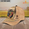 Joycorners Rooster Farming Light Brown Customized Name Cap