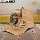 Joycorners Rooster Farming Light Brown Customized Name Cap
