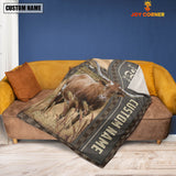 Joycorners Personalized Name Texas Longhorn A Good Day Blanket