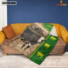 Joycorners Black Hereford Green Farming Blanket Custom Name