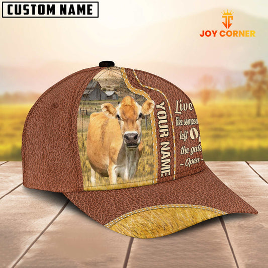 Joycorners Jersey Live Like Someone Customized Name Brown Leather Cap