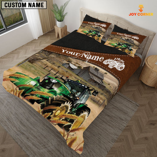 JoyCorners Tractor On The Field Customized Name 3D Bedding Set