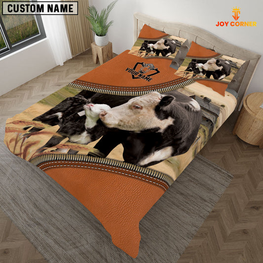 Joy Corners Black Hereford On The Farm Customized Name 3D Bedding Set
