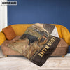 Joycorners Personalized Name German Shepherd Leather Pattern Blanket