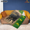 Joycorners Black Angus Green Farming Blanket Custom Name