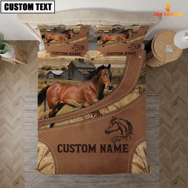 Joycorners Custom Name Horse On Farm Bedding Set
