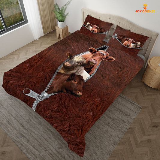 JoyCorners Shorthorn Hair Pattern 3D Bedding Set