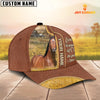 Joycorners Horse Live Like Someone Customized Name Brown Leather Cap