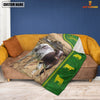 Joycorners Shorthorn Green Farming Blanket Custom Name