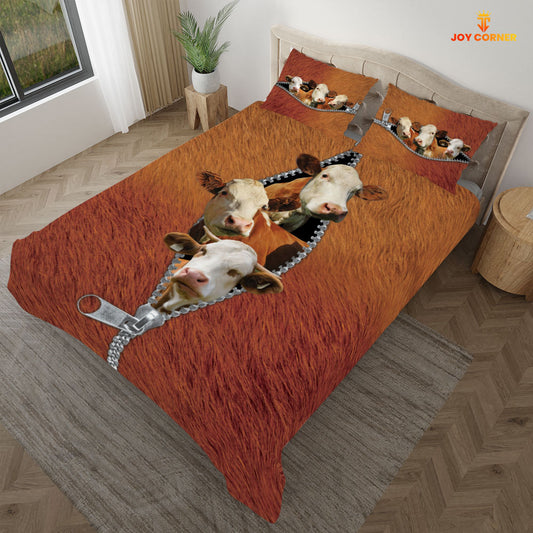 JoyCorners Simmental Hair Pattern 3D Bedding Set