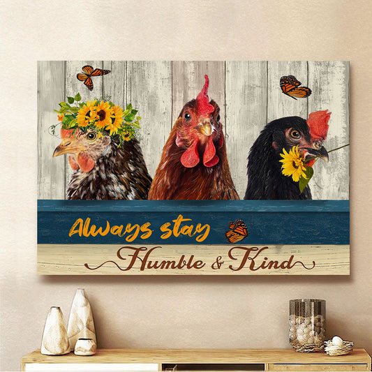 Joycorners Chicken Humble and Kind Canvas
