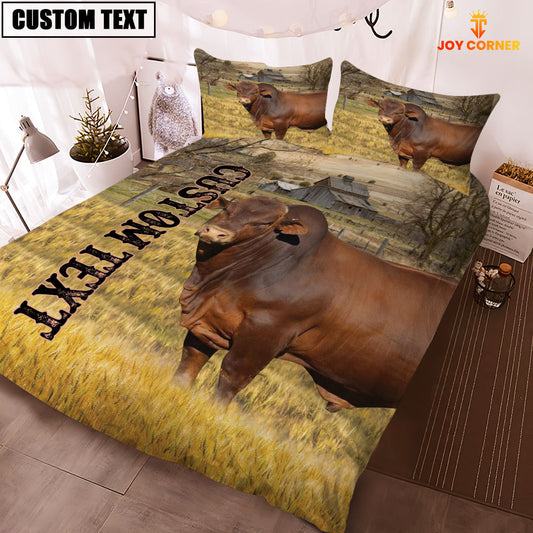 Joycorners Personalized Name Beefmaster Cattle On The Farm 3D Bedding Set