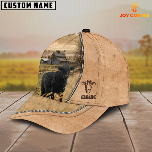 Joycorners Black Angus Farming Light Brown Customized Name Cap