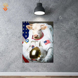 Joycorners Charolais Astronaut Portrait Canvas