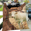 Joycorners Charolais No Horn Custom Name Brocade Pattern Blanket