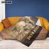 Joycorners Personalized Name Braunvieh Leather Pattern Blanket