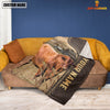 Joycorners Personalized Name Santa Gertrudis Cattle Leather Pattern Blanket