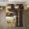 Joycorners Charolais No Horn Custom Text Leather Pattern Bedding Set