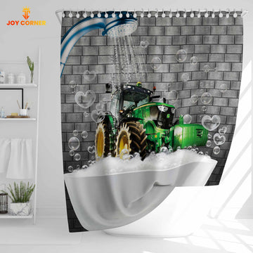 Joy Corners Tractor Brick Wall 3D Shower Curtain
