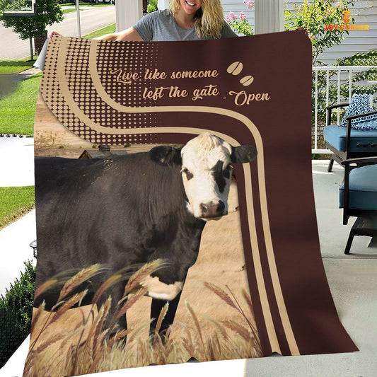 Joycorners Black Hereford Live Like Someone Left The Gate Open Cattle Blanket