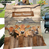 Joycorners Personalized Name Jersey Wooden Pattern Blanket