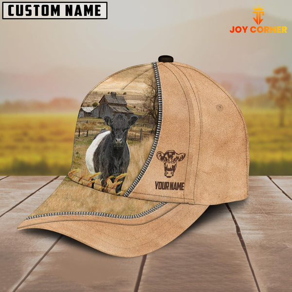 Joycorners Belted Galloway Farming Light Brown Customized Name Cap