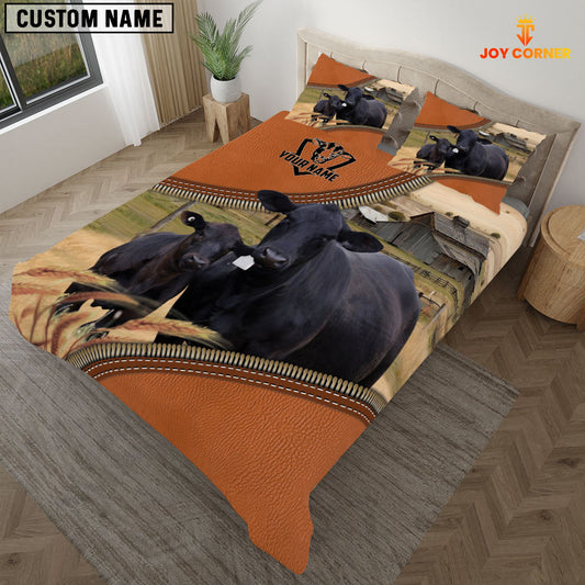 Joy Corners Black Angus On The Farm Customized Name 3D Bedding Set