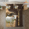 Joycorners Charolais Custom Text Leather Pattern Bedding Set