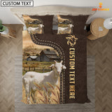 Joycorners Goat Custom Text Leather Pattern Bedding Set