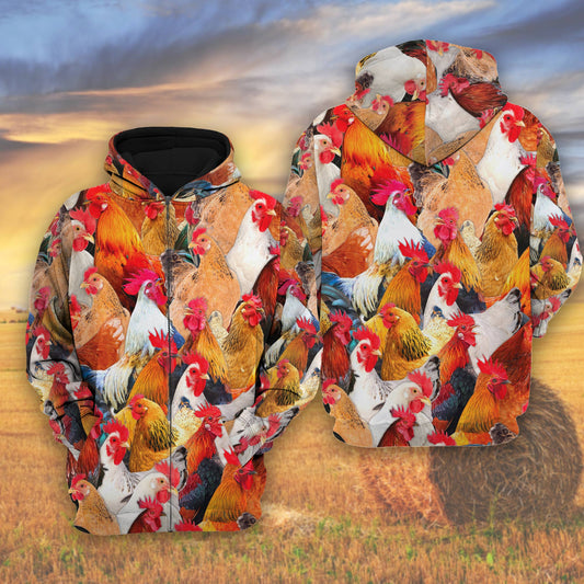 Joycorners Flock Of Chickens All Over Printed 3D Shirts