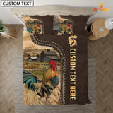 Joycorners Chicken Custom Text Leather Pattern Bedding Set