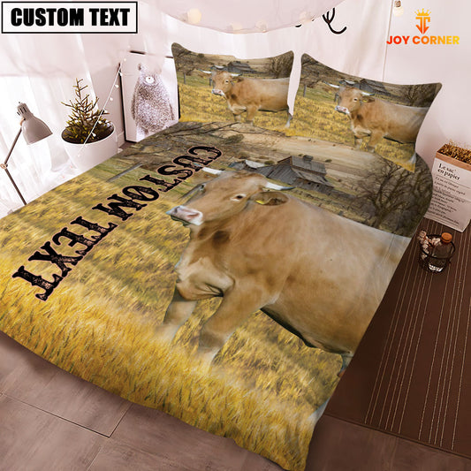 Joycorners Personalized Name Gelbvieh Cattle On The Farm 3D Bedding Set