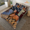 JoyCorners Horse America Customized Name 3D Bedding Set
