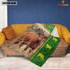 Joycorners Red Angus Green Farming Blanket Custom Name