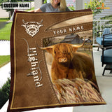 Joycorners Personalized Name Highland Farm Leather Brown Blanket