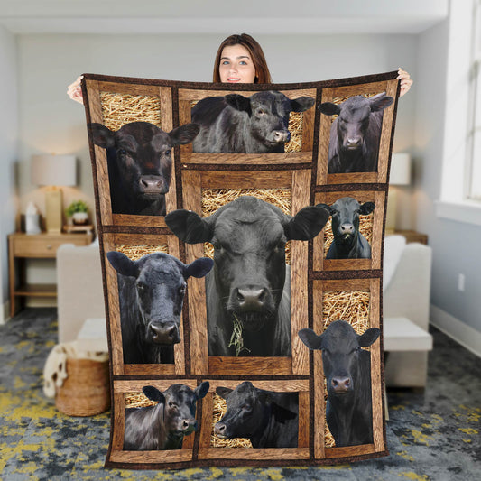 JoyCorners Black Angus In Farm All Printed 3D Blanket