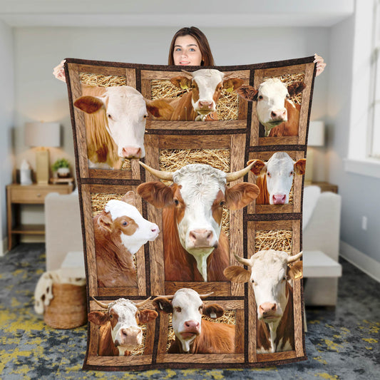 JoyCorners Simmental In Farm All Printed 3D Blanket