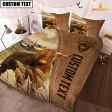 Joycorners Custom Name Highland Cattle Brown Bedding Set