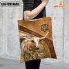 Joycorners Texas Longhorn Pattern Customized Name 3D Tote Bag