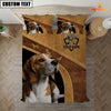 Joy Corners Beagle Brown Pattern Customized Name 3D Bedding Set