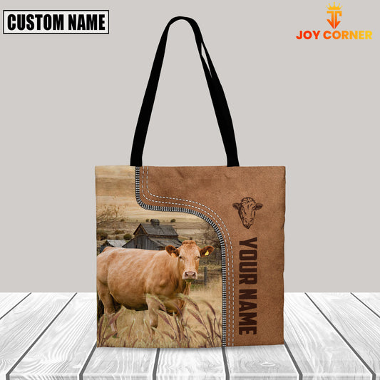 Joycorners Limousin Custom Name 3D Tote Bag