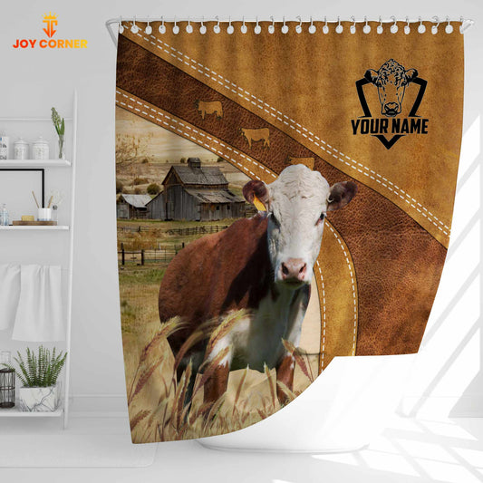 Joycorners Custom Name Hereford Pattern Shower Curtain