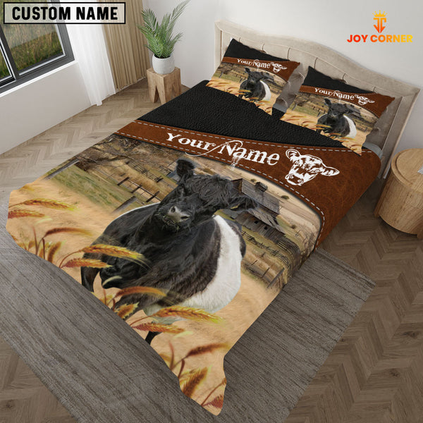 JoyCorners Belted Galloway On The Field Customized Name 3D Bedding Set