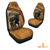 Joycorners Black Angus Pattern Customized Name 3D Car Seat Cover Set (2PCS)