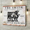 Joycorners Personalized Black Angus Cattle Ranch 3 Canvas