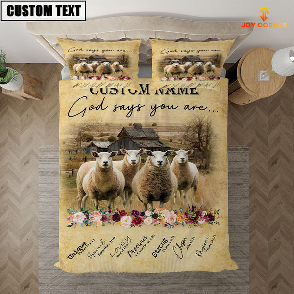 Joycorners Sheep God Says You Are Custom Name Bedding Set