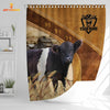 Joycorners Custom Name Belted Galloway Pattern Shower Curtain